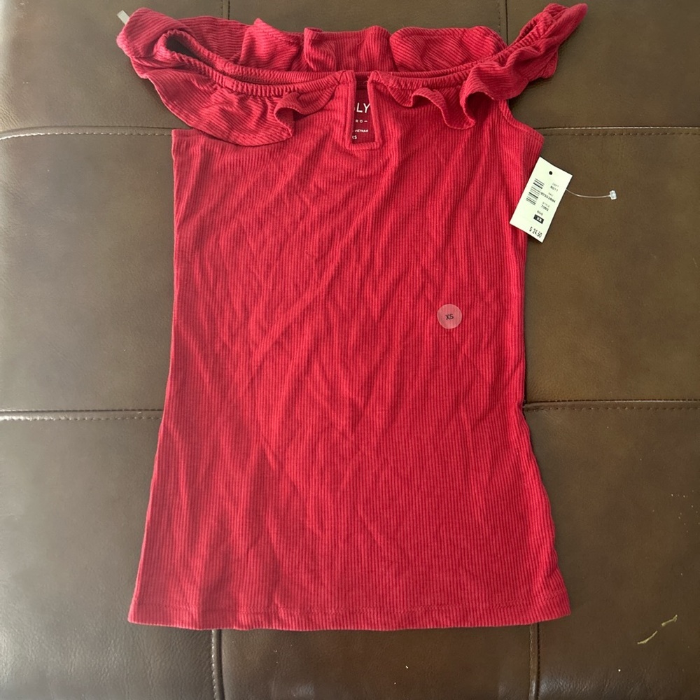 Brand new red off the shoulder shirt with tags ✨